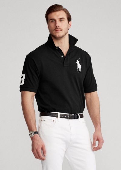 Camisa Polo Polo Ralph Lauren Hombre Negros - Big Pony Mesh - QGCLF0419